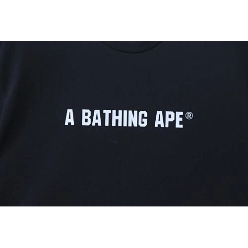 Bape Classic Red Label Ape Head Front and Back Print T-Shirt Black