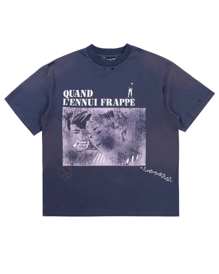 Boredom Kills French Tee Navy