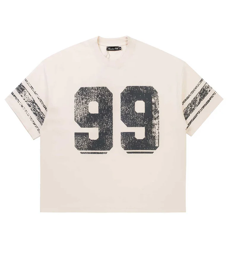 Boredom Kills Vintage Varsity Tee Cream