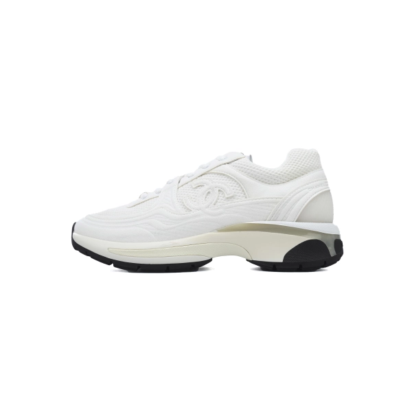 Chanel Fabric Laminated Low Top Sneakers White G45077 B16748NY264