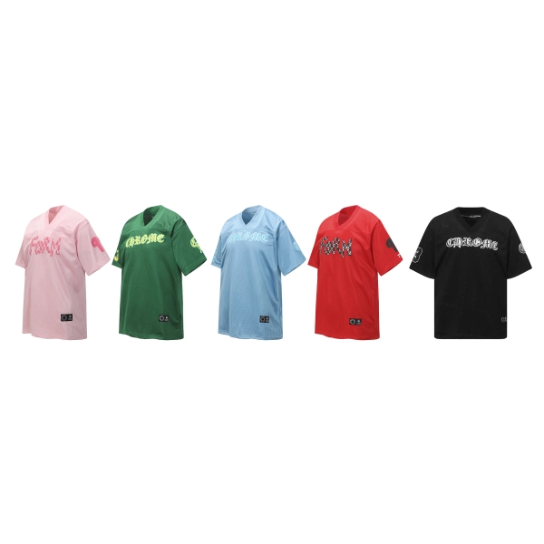 Chrome Hearts x Matty Boy Team Mesh Warm Up T-Shirt 2102 PinkBlackBlueGreenRed