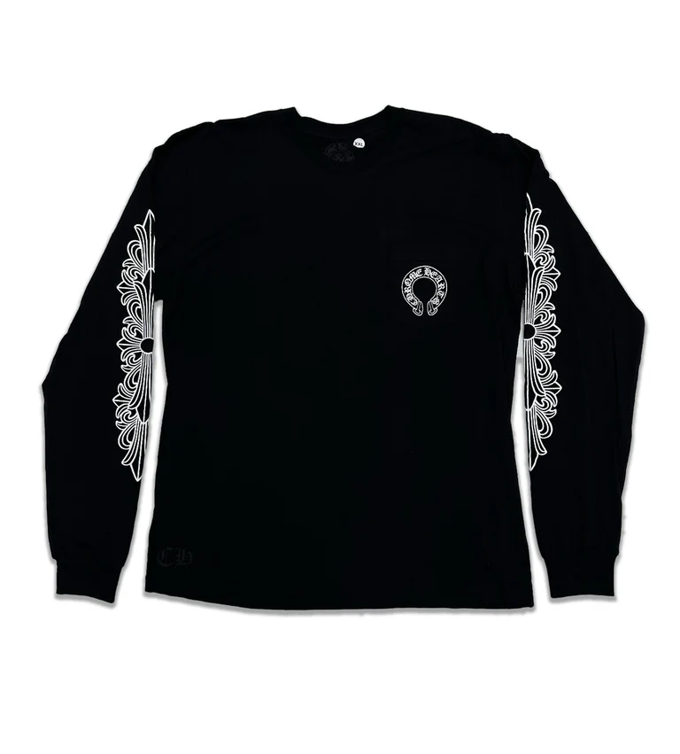 Chrome Hearts Black Horseshoe LS Tee