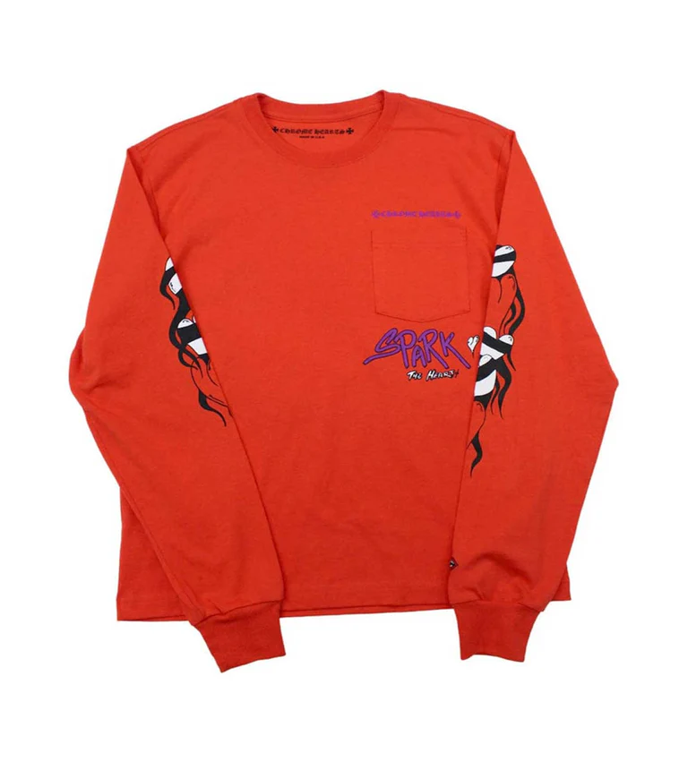 Chrome Hearts Matty Boy Spark the Heart LS Tee Red