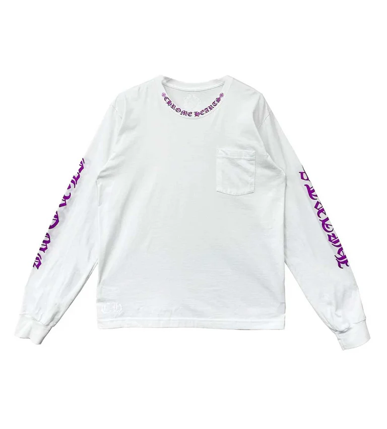 Chrome Hearts Neck Logo Pocket LS Tee WhitePurple