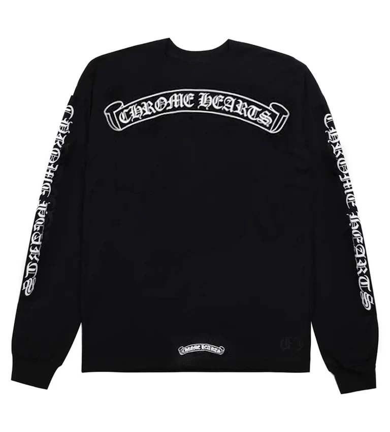 Chrome Hearts Scroll Logo Pocket LS Tee Black