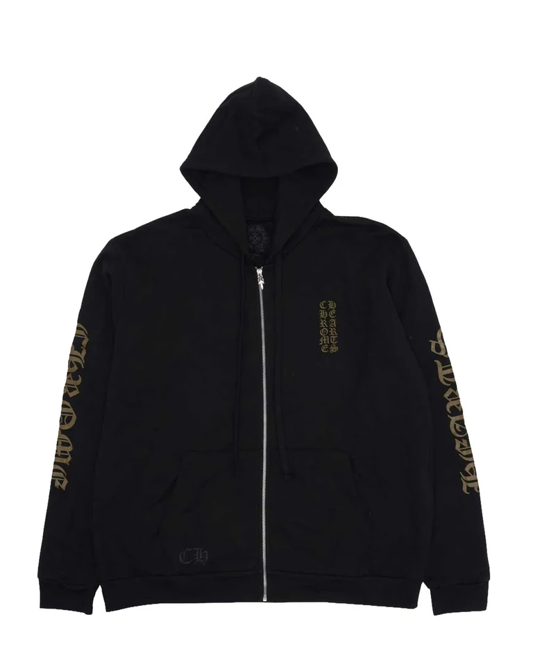 Chrome Hearts Vertical Logo Zip Up BlackOlive