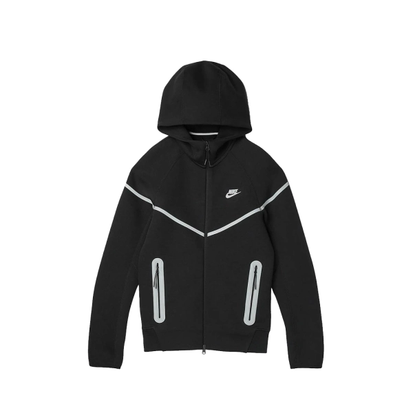 Nike Sportswear Tech Fleece Full Zip Hoodie Joggers Reflective Details Set Black Bemis Silver