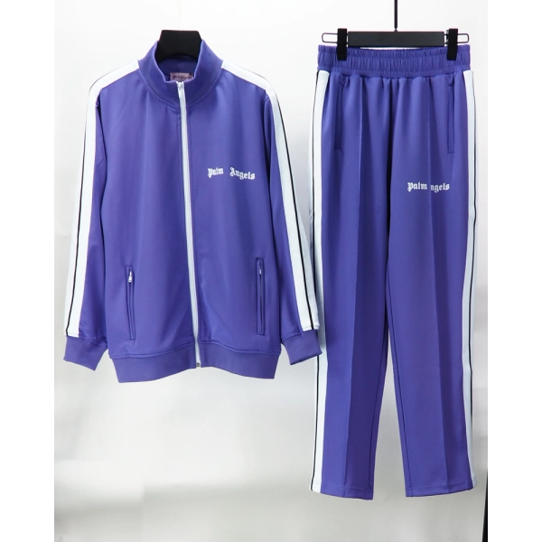 Palm Angels Zip-Up Classic Track Jacket & Pants Set Dark Purple