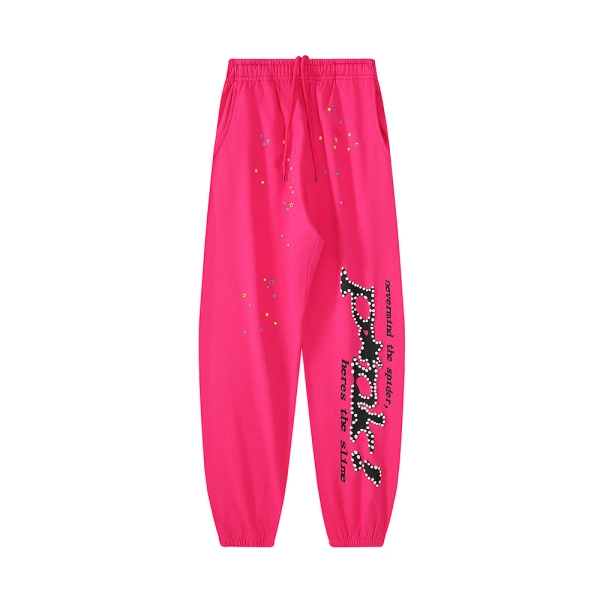 Sp5der Young Thug Punk Hoodie & Sweatpant Set Pink
