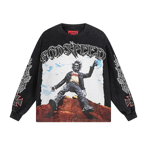 Godspeed Rocker Layered Long Sleeve T-shirt 1103 Black Wash