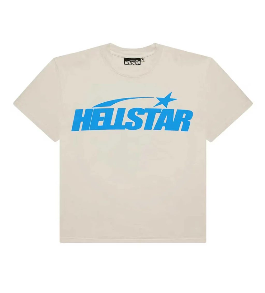 Hellstar Classic Logo Gel Tee CreamBlue