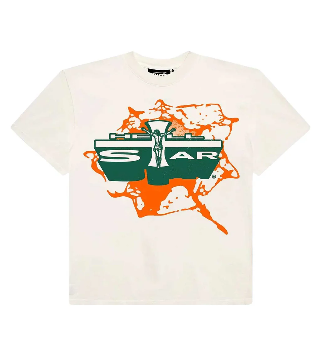 Hellstar Jesus Tee CreamOrange