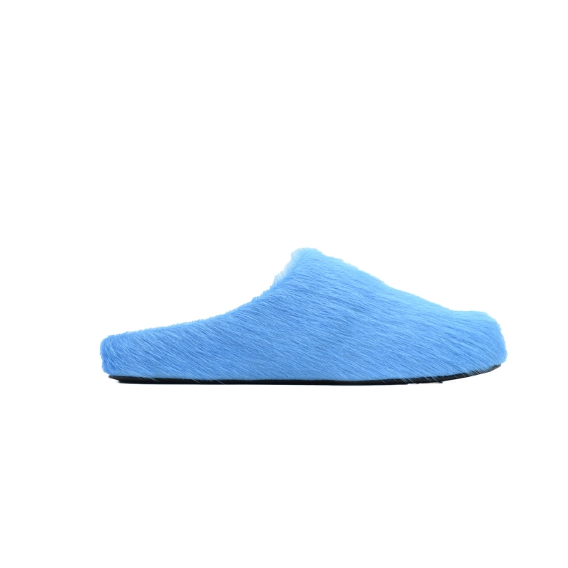 Marni Long-hair Calfskin Fussbett Sabot Blue SBMR000600P412200B50