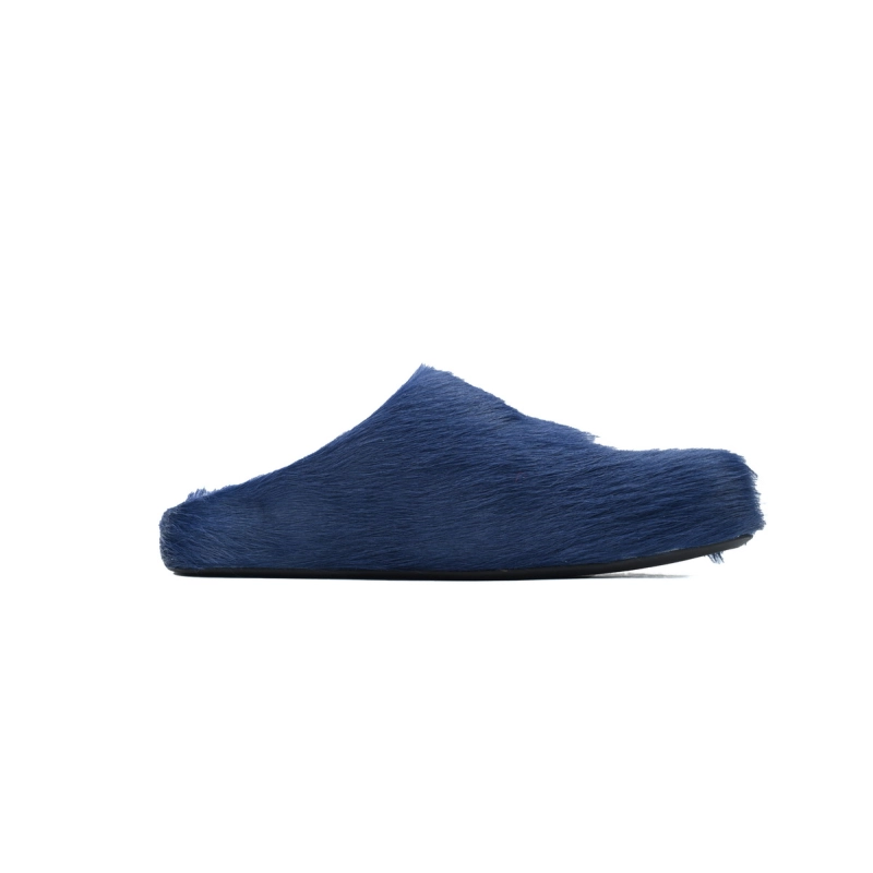 Marni Long-hair Calfskin Fussbett Sabot Navy SBMR000600P412200B84