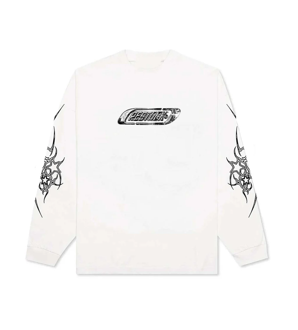 Restock AR Chrome Logo LS Tee White
