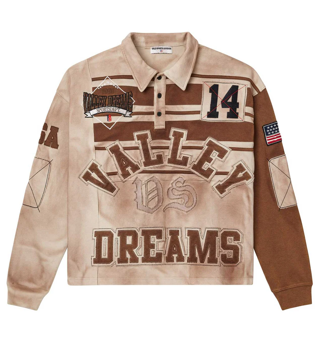 Vale Forever Chocolate Classic Rugby LS Tee Brown