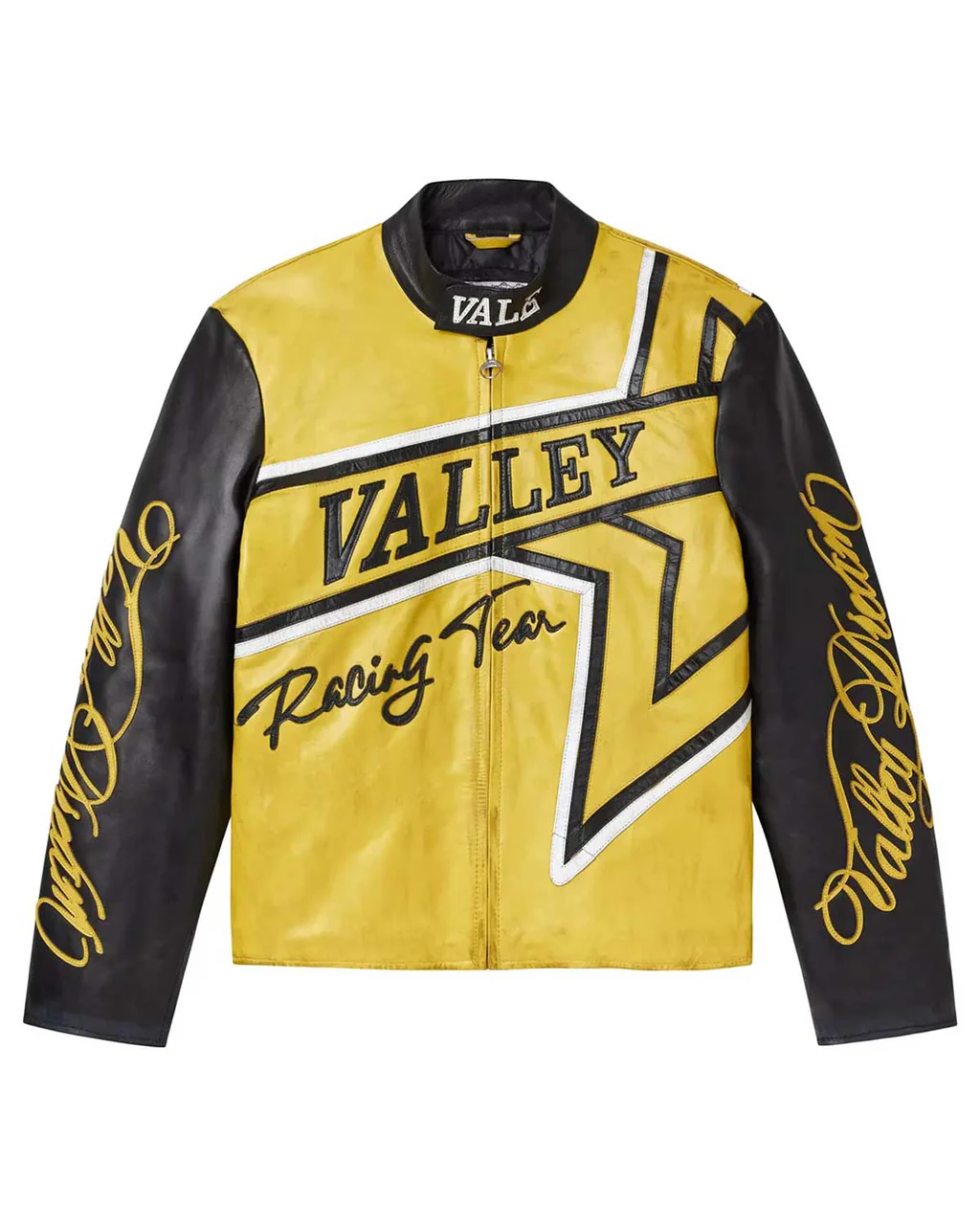 Vale Forever Lotto Motocroxxx Leather Jacket YellowBlack