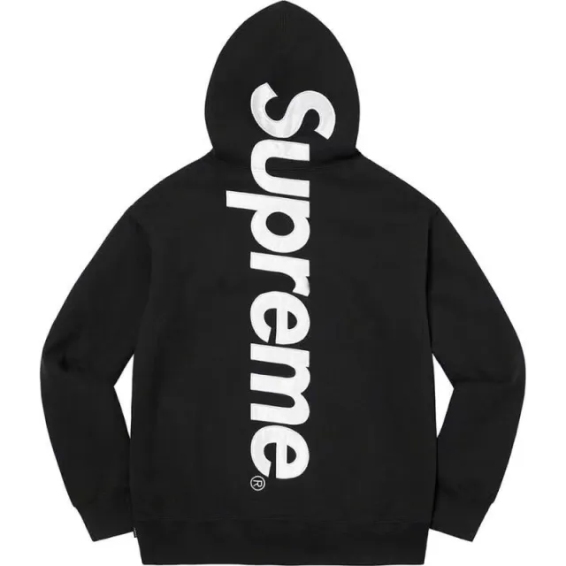 SUPREM SATIN APPLIQUÉ HOODED SWEATSHIRT HOODIE