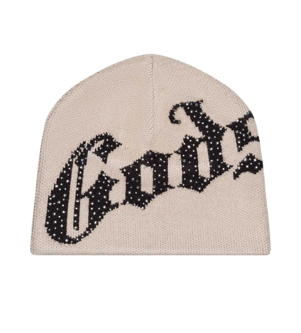 Godspeed Forever OG Logo Studded Beanie CreamBlack