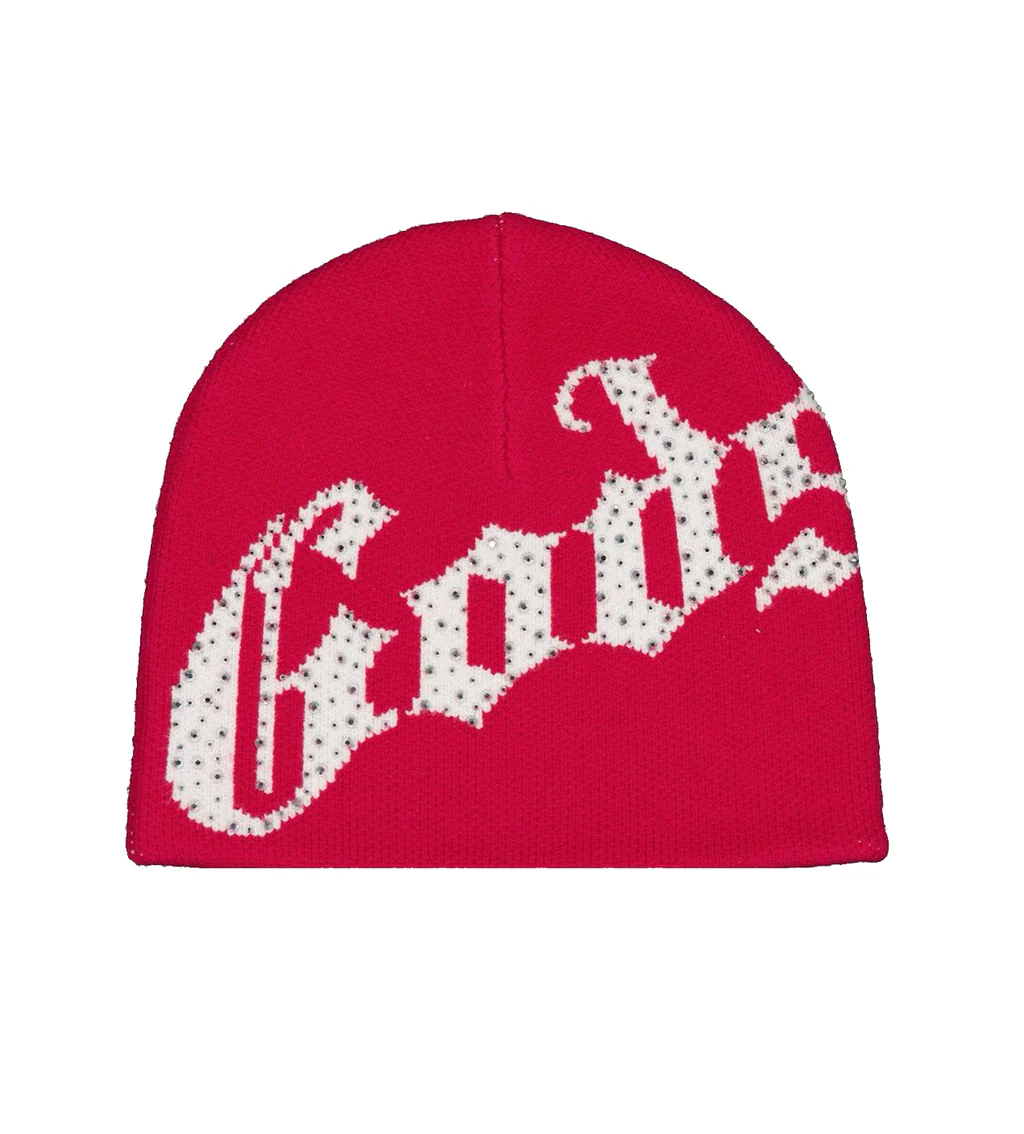 Godspeed Forever OG Logo Studded Beanie RedWhite